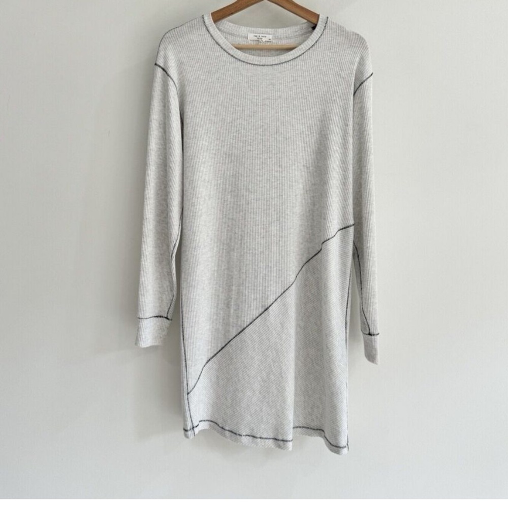 Rag & Bone Ribbed Sweater Dress Grey Small